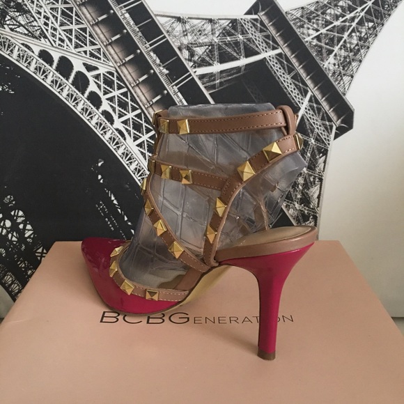 BCBGeneration Darron Rockstud Pumps - Size 6, Fuschia - Picture 4 of 5
